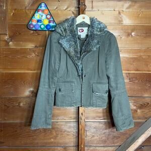 Y2k womens bke faux fur jacket